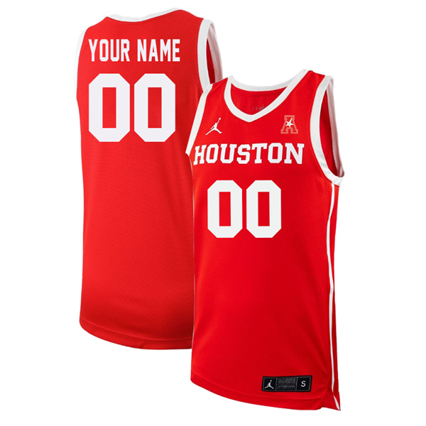 Custom Houston Cougars Name And Number College Basketball Jerseys Stitched-Red - Click Image to Close
